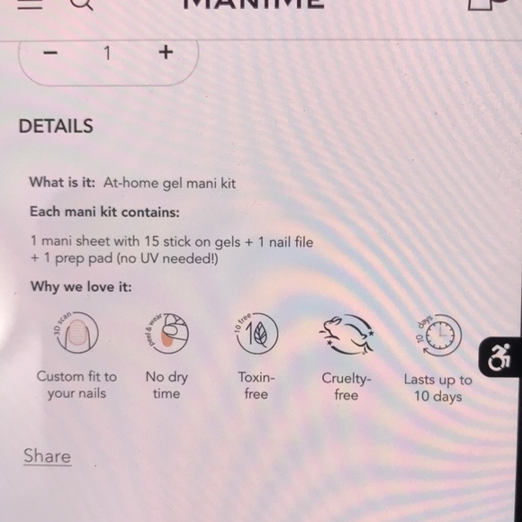 Mani me Stick on gel nails 15 on sheet NEW SEALED - Picture 3 of 4